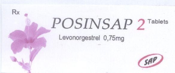 Mẫu nhãn hiệu POSINSAP SAP LEVONORGESTREL 2 TABLETS