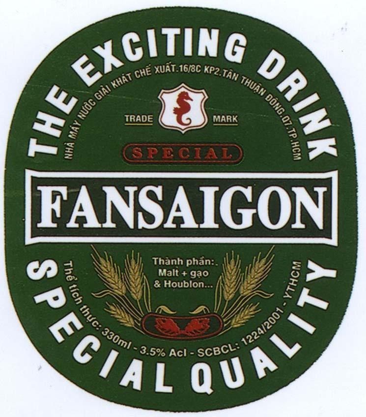 Mẫu nhãn hiệu FANSAIGON THE EXCITING DRINK SPECIAL QUALITY TRADE MARK
