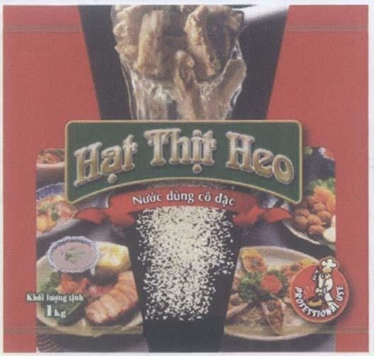 Mẫu nhãn hiệu Hạt thịt heo NƯớC DùNG CÔ ĐặC PROFESSIONAL USE
