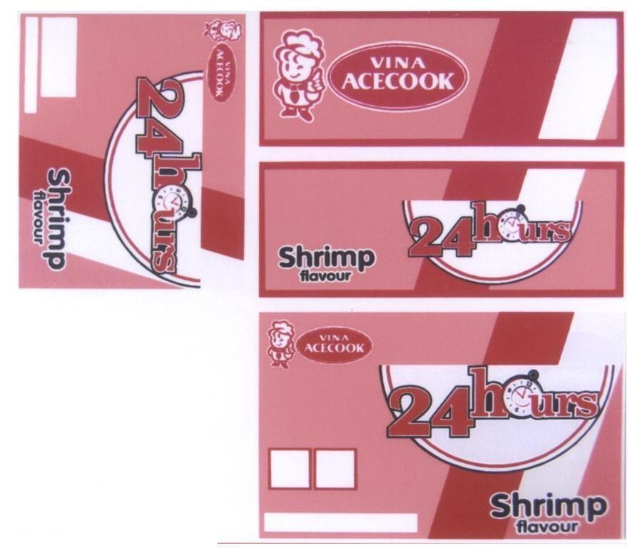 Mẫu nhãn hiệu VINA ACECOOK 24 HOURS SHRIMP FLAVOUR