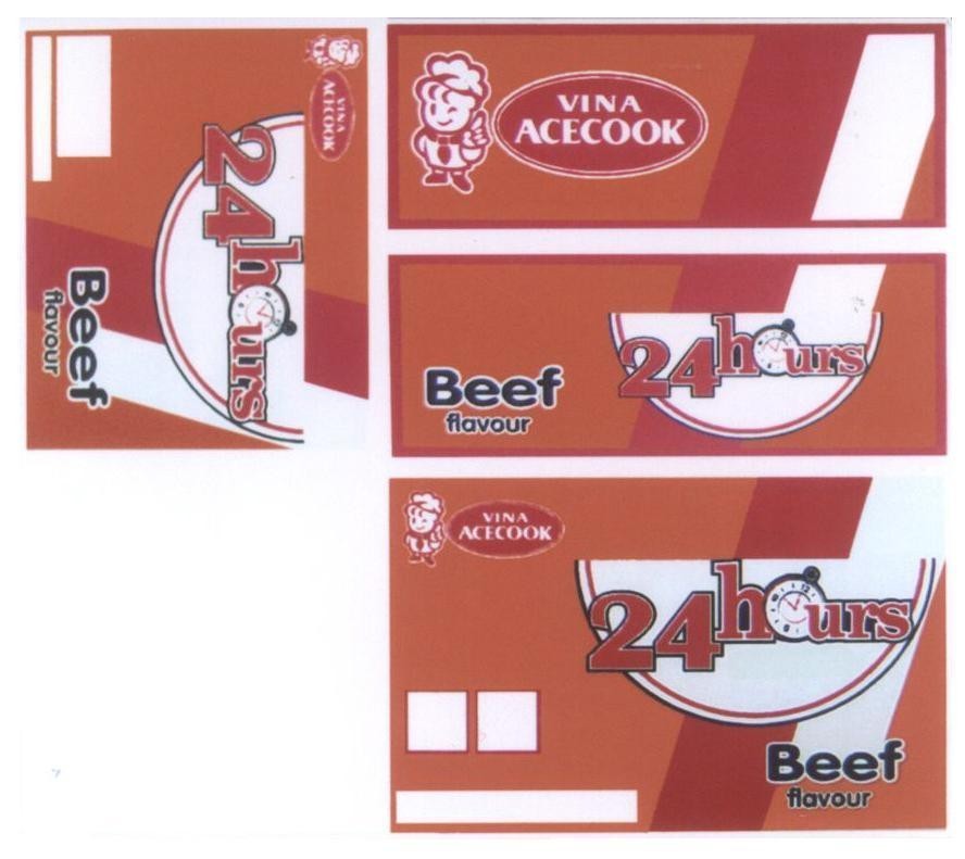 Mẫu nhãn hiệu VINA ACECOOK 24 HOURS BEEF FLAVOUR