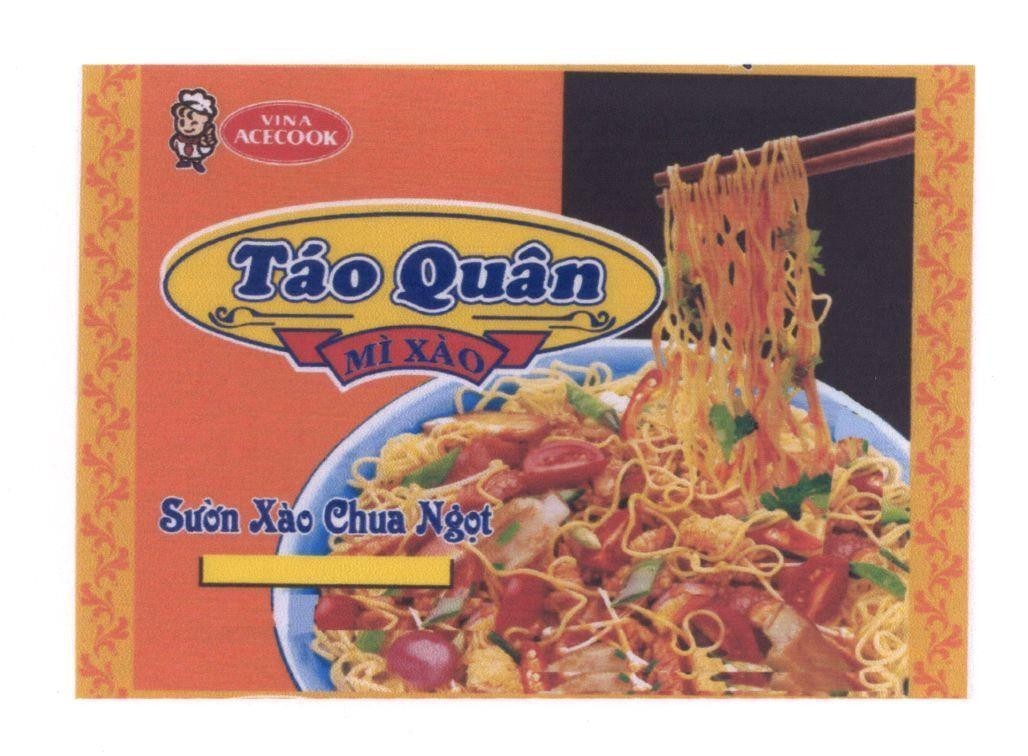Mẫu nhãn hiệu VINA ACECOOK Táo Quân Mì Xào Sườn Xào Chua ngọt
