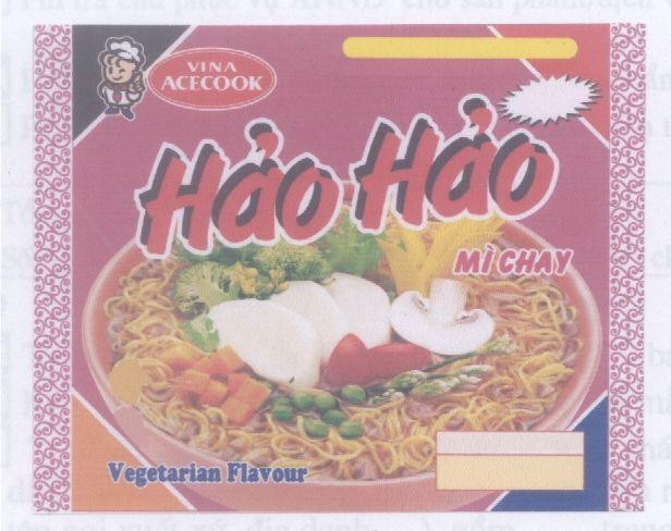 Mẫu nhãn hiệu VINA ACECOOK HAO HAO Mì CHAY VEGETARIAN FLAVOUR