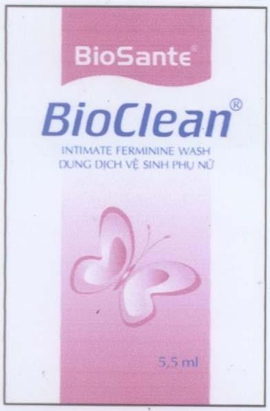 Mẫu nhãn hiệu BIOSANTE BIOCLEAN INTIMATE FERMININE WASH