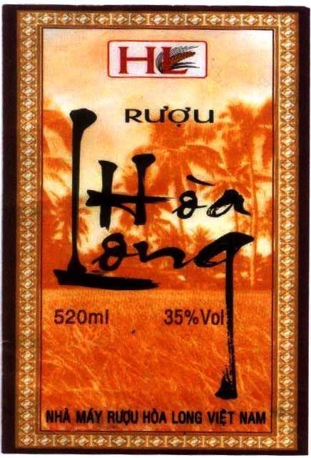 Mẫu nhãn hiệu HOà LONG HL RƯợU