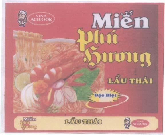 Mẫu nhãn hiệu VINA ACECOOK Phú Hương Lẩu Thái Miến