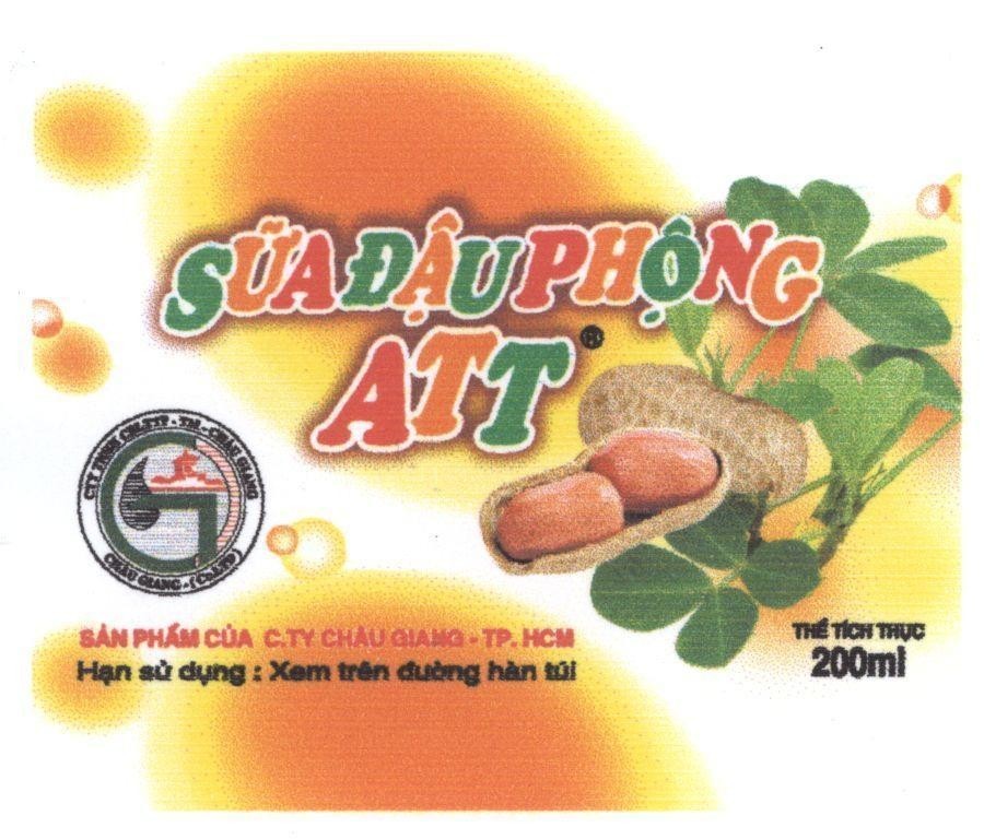 Mẫu nhãn hiệu CHÂU GIANG ATT Sữa Đậu Phộng CONG TY TNHH