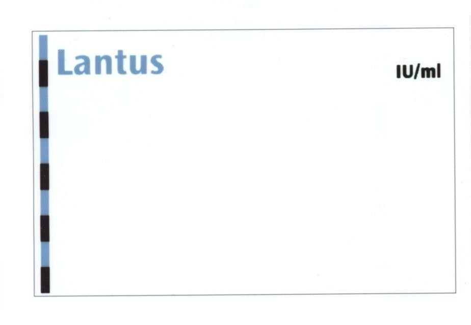 Mẫu nhãn hiệu LANTUS IU mL
