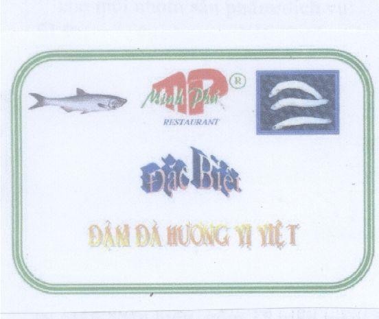 Mẫu nhãn hiệu MP MINH PHú ĐặC BIệT ĐậM Đà HƯƠNG Vị VIệT RESTAURANT
