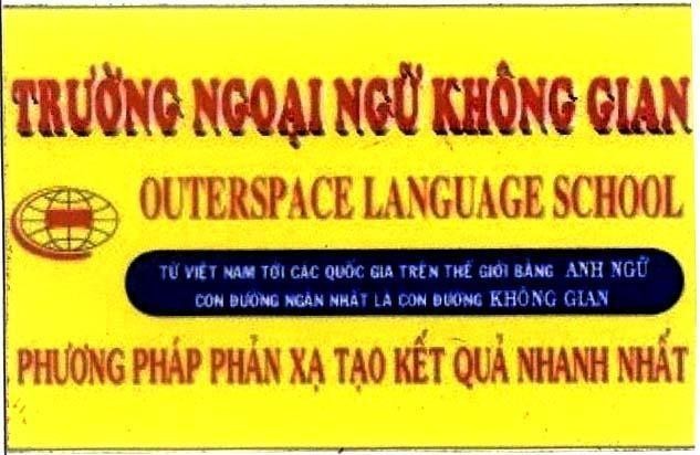 Mẫu nhãn hiệu Không Gian OUTERSPACE Trường Ngoại Ngữ LANGUAGE SCHOOL