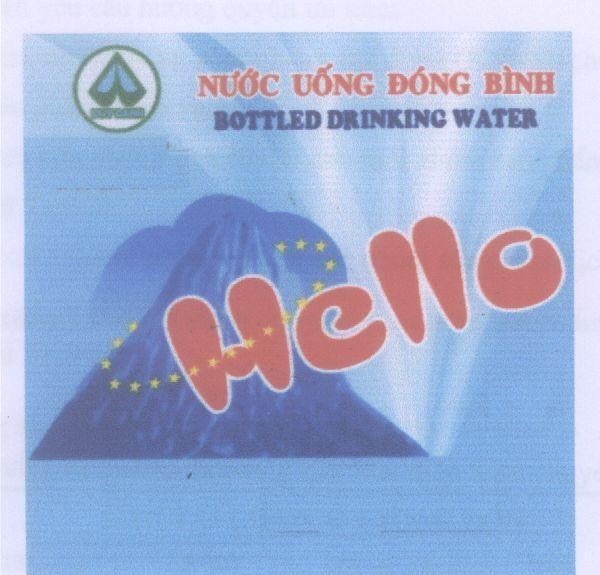 Mẫu nhãn hiệu HELLO DUY ANH NƯớC UốNG ĐóNG BìNH BOTTLED DRINKING WATER