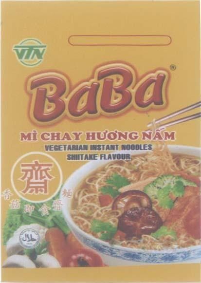 Mẫu nhãn hiệu VTN BABA Mì Chay Hương Nấm [zhai: chánh đạo (chay)]