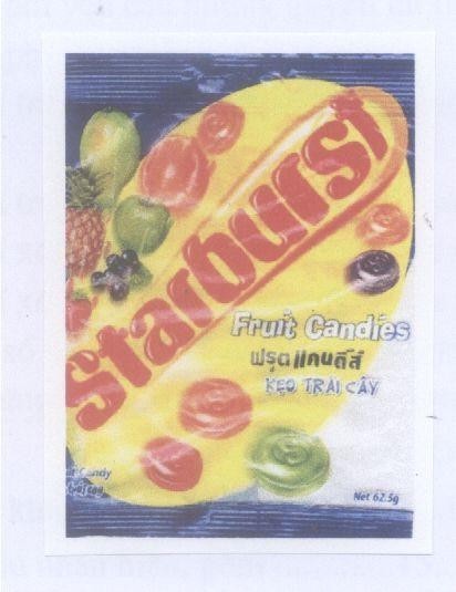 Mẫu nhãn hiệu STARBURST FRUIT CANDIES KẹO TRáI CÂY