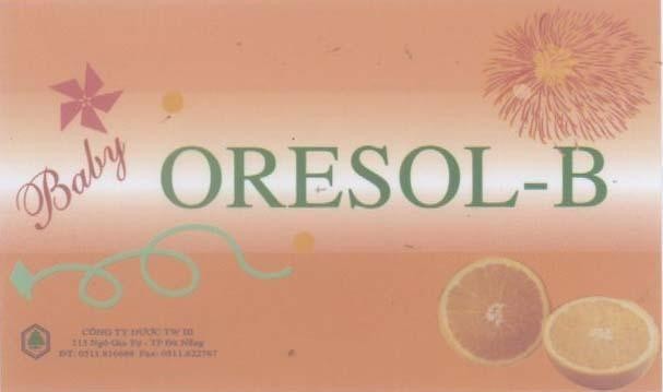 Mẫu nhãn hiệu ORESOL B BABY CONG TY DUOC TW III