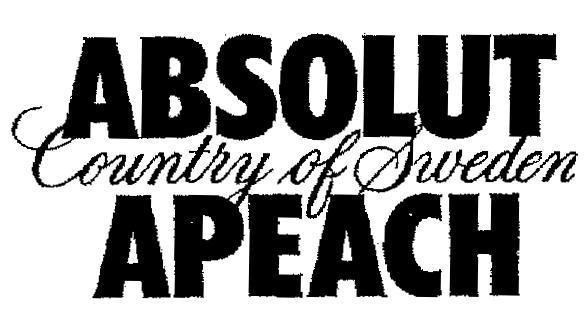 Mẫu nhãn hiệu ABSOLUT APEACH COUNTRY OF SWEDEN