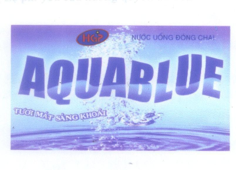 Mẫu nhãn hiệu HGP AQUABLUE TƯƠI MáT SảNG KHOáI NUOC UONG DONG CHAI