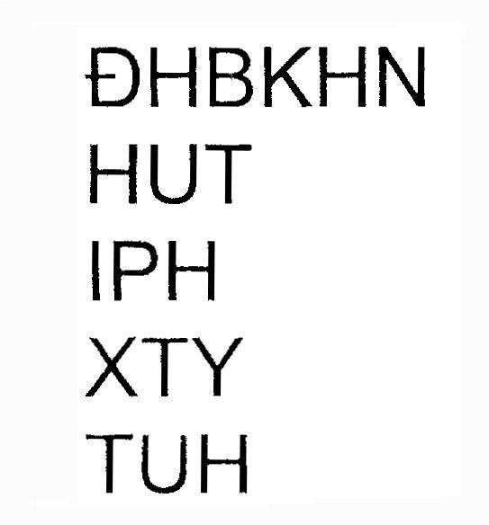 Mẫu nhãn hiệu DHBKHN HUT IPH XTY TUH