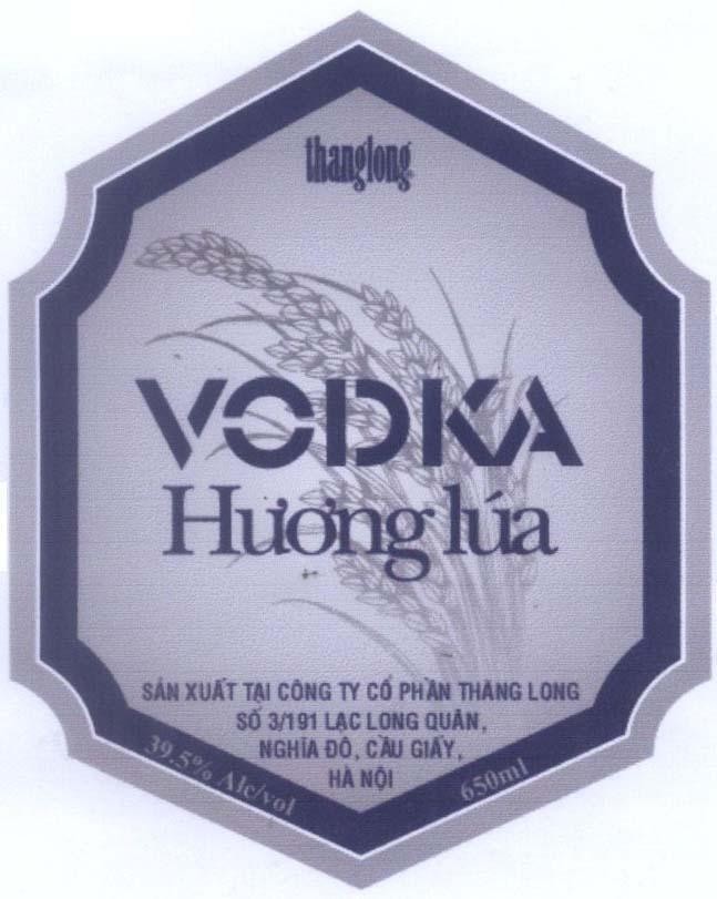 Mẫu nhãn hiệu thanglong VODKA Hương lúa