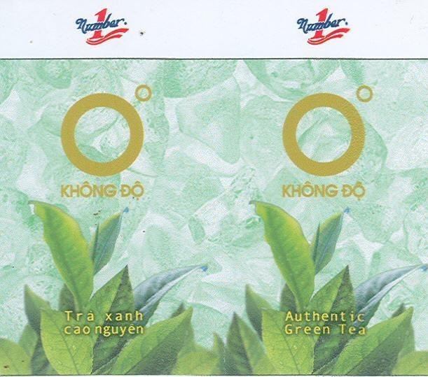Mẫu nhãn hiệu NUMBER 1 O Không Độ Trà Xanh Thiên Nhiên NATURAL GREEN TEA