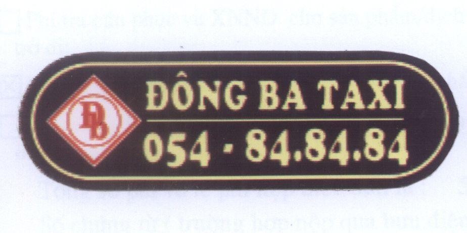 Mẫu nhãn hiệu ĐB ĐÔNG BA TAXI 054 848484