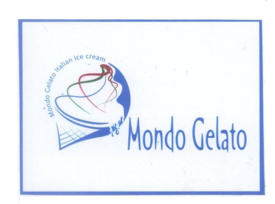 Mẫu nhãn hiệu MONDO GELATO ITALIAN ICE CREAM
