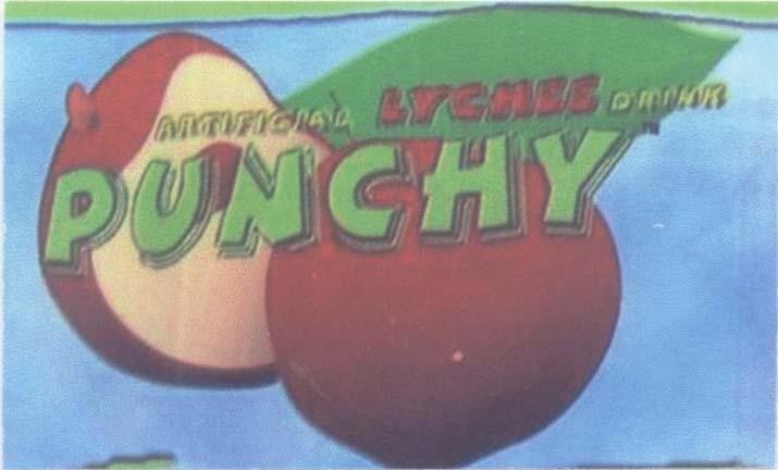 Mẫu nhãn hiệu PUNCHY ARTIFICIAL LYCHEE DRINK