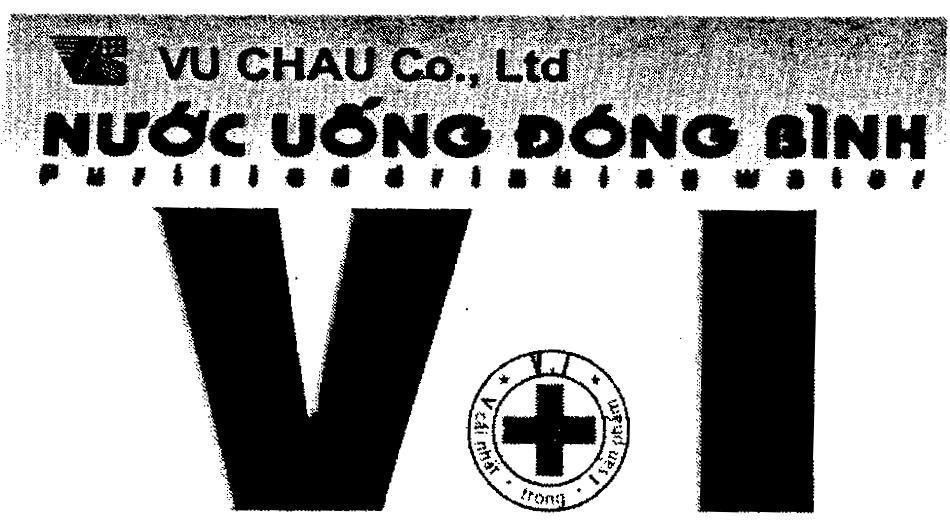 Mẫu nhãn hiệu VC VU CHAU CO LTD Nước uống đóng bình V I