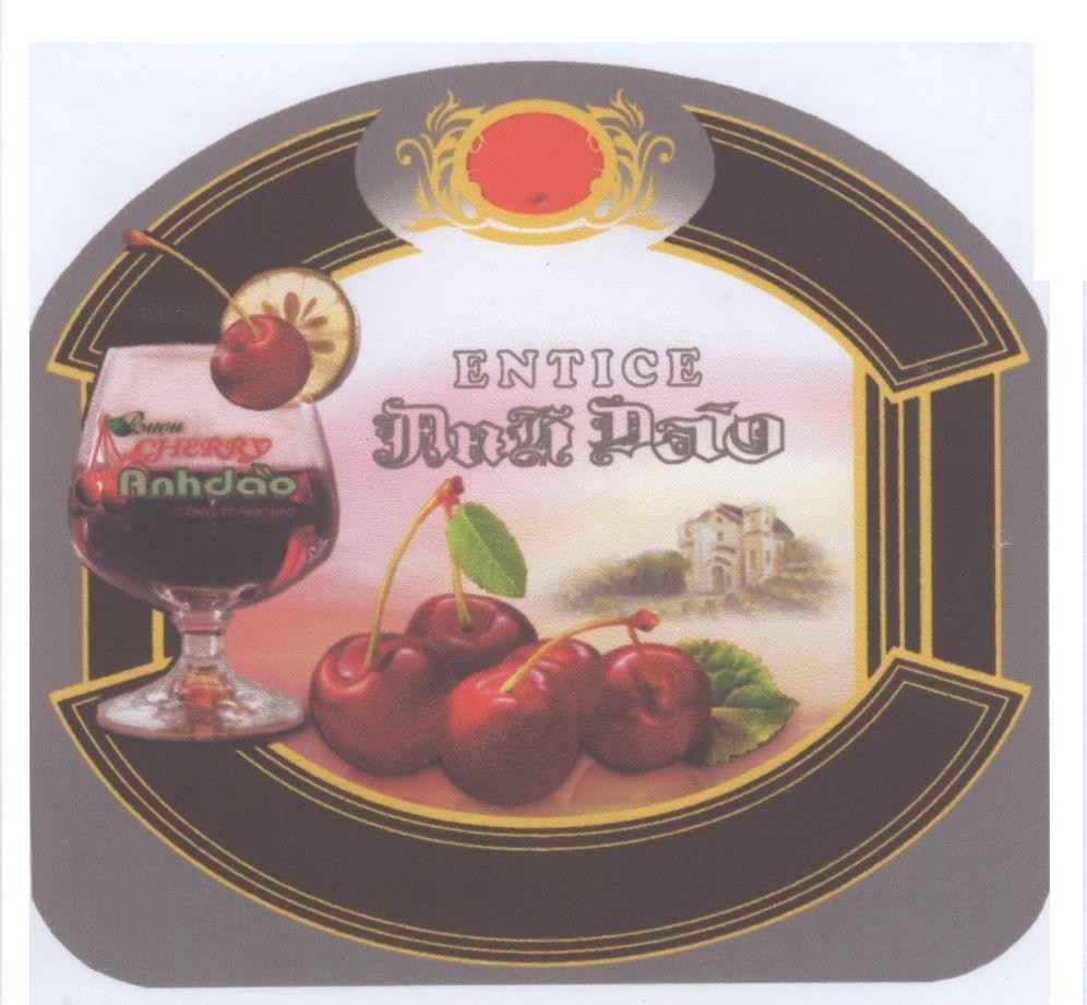 Mẫu nhãn hiệu Rượu CHERRY ENTICE Anh Đào