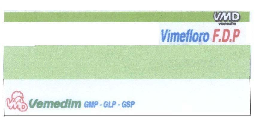 Mẫu nhãn hiệu VIMEFLORO F.D.P VMD VEMEDIM GMP - GLP - GSP