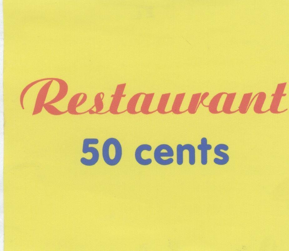 Mẫu nhãn hiệu RESTAURANT 50 CENTS