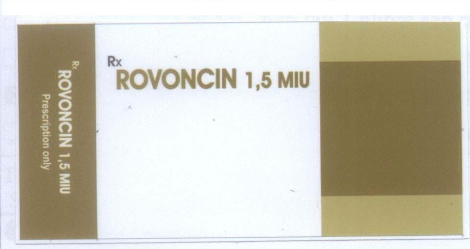 Mẫu nhãn hiệu ROVONCIN 1,5 MIU Rx