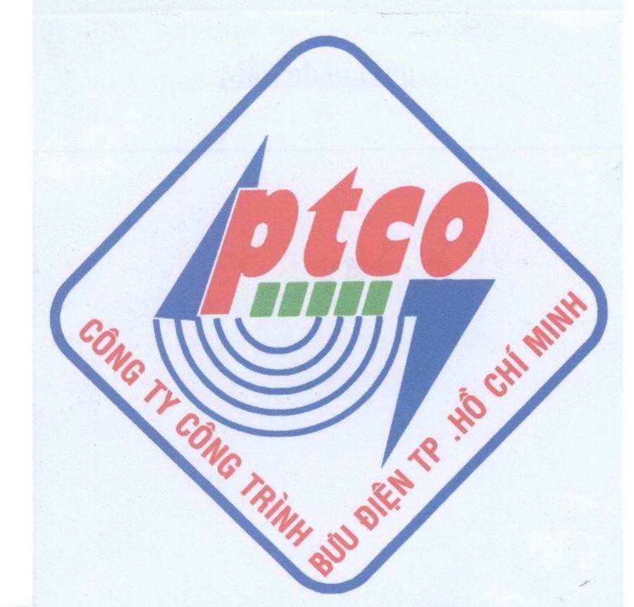 Mẫu nhãn hiệu ptco Công ty công trình bưu điện TP. Hồ Chí Minh