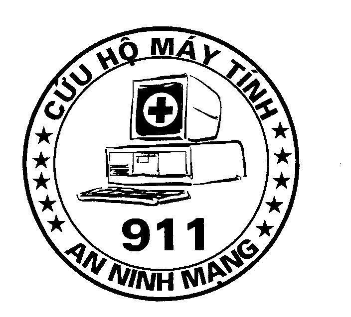 Mẫu nhãn hiệu Cứu hộ máy tính 911 An ninh mạng