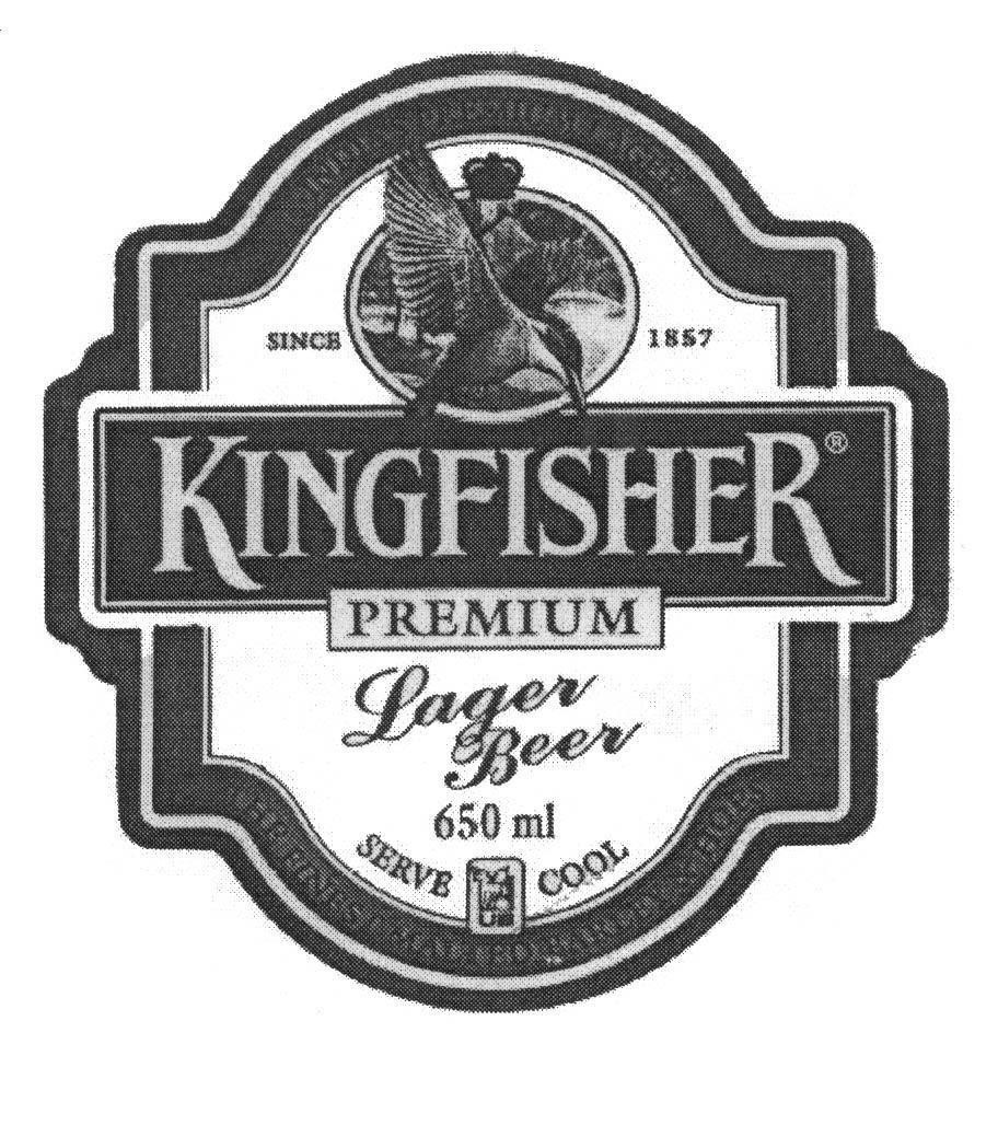 Mẫu nhãn hiệu KINGFISHER PREMIUM LAGER BEER THE FINEST MALTED BARLEY & HOPS