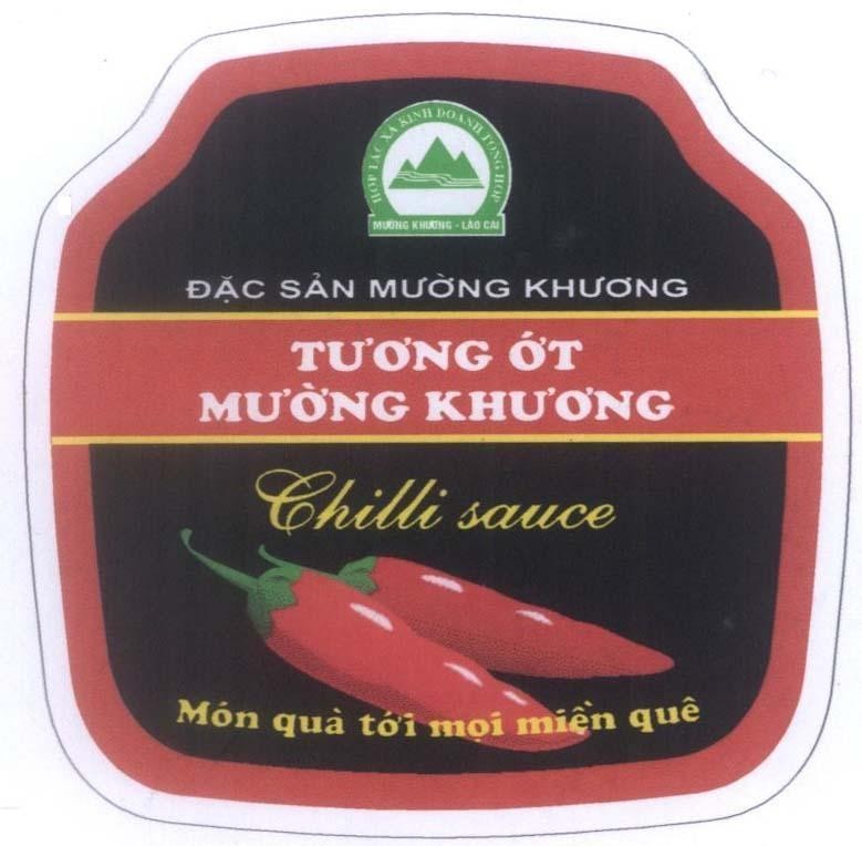 Mẫu nhãn hiệu Tương ớt Mường Khương đặc sản Chillisauce Hợp tác xã kinh doanh tổng hợp Mường Khương - Lào Cai Món quà tới mọi miền quê