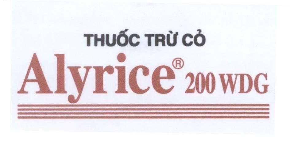 Mẫu nhãn hiệu Thuốc trừ cỏ ALYRICE 200WDG