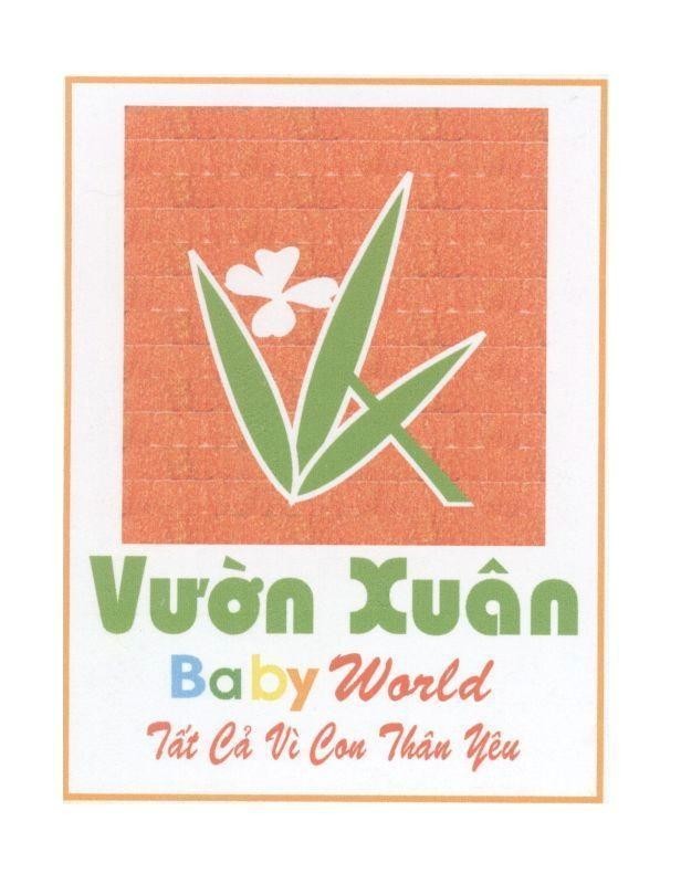 Mẫu nhãn hiệu VX Vườn Xuân Baby World tất cả vì con thân yêu