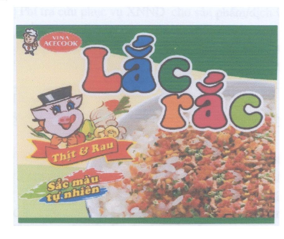 Mẫu nhãn hiệu Lắc rắc thịt và rau sắc màu tự nhiên VINA ACECOOK