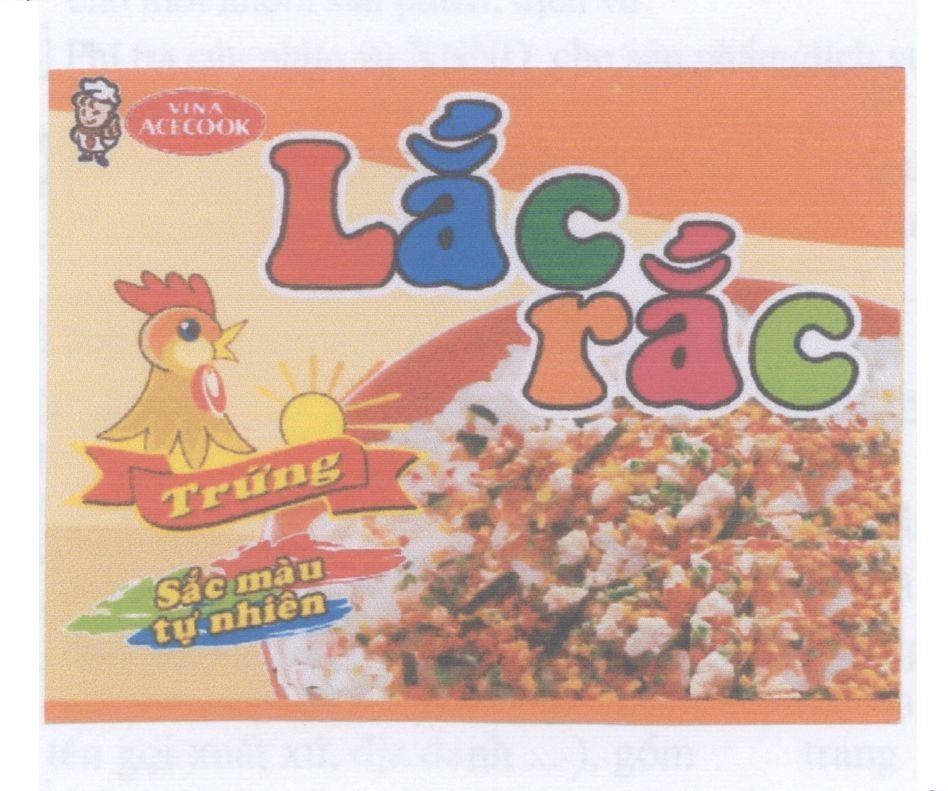 Mẫu nhãn hiệu Lắc rắc trứng sắc màu tự nhiên VINA ACECOOK