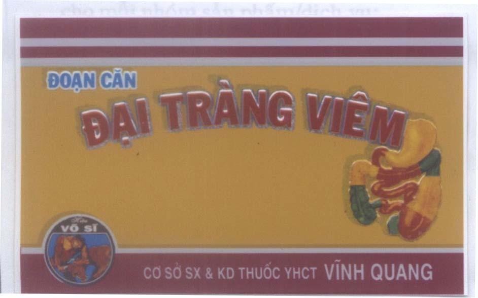 Mẫu nhãn hiệu Đoạn Căn Đại Tràng Viêm hiệu Võ Sĩ Vinh Quang