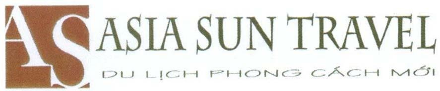 Mẫu nhãn hiệu AS ASIA SUN TRAVEL Du lịch phong cách mới