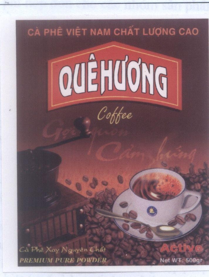 Mẫu nhãn hiệu Cà phê Việt Nam chất lượng cao Quê Hương COFFEE...