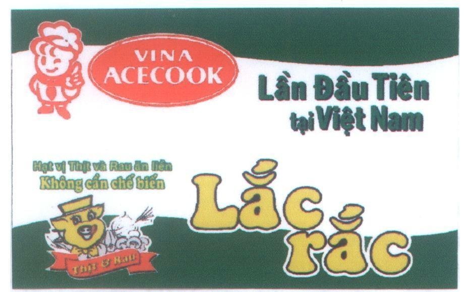 Mẫu nhãn hiệu VINA ACECOOK Lần đầu tiên tại Việt Nam Lắc rắc thịt & Rau Hạt vị Thịt và Rau ăn liền Không cần chế biến