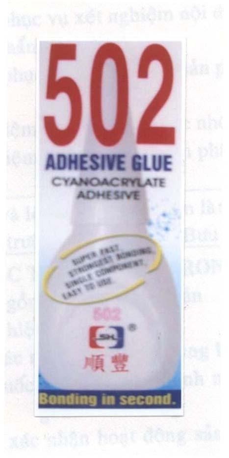 Mẫu nhãn hiệu 502 SH [Shun Feng: Thuận Phong] ADHESIVE GLUE CYANOACRYLATE Bonding in second