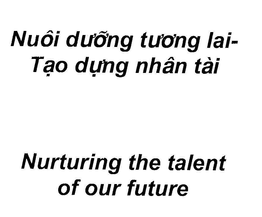 Mẫu nhãn hiệu Nuôi dưỡng tương lai - Tạo dựng nhân tài Nurturing the talent of our future
