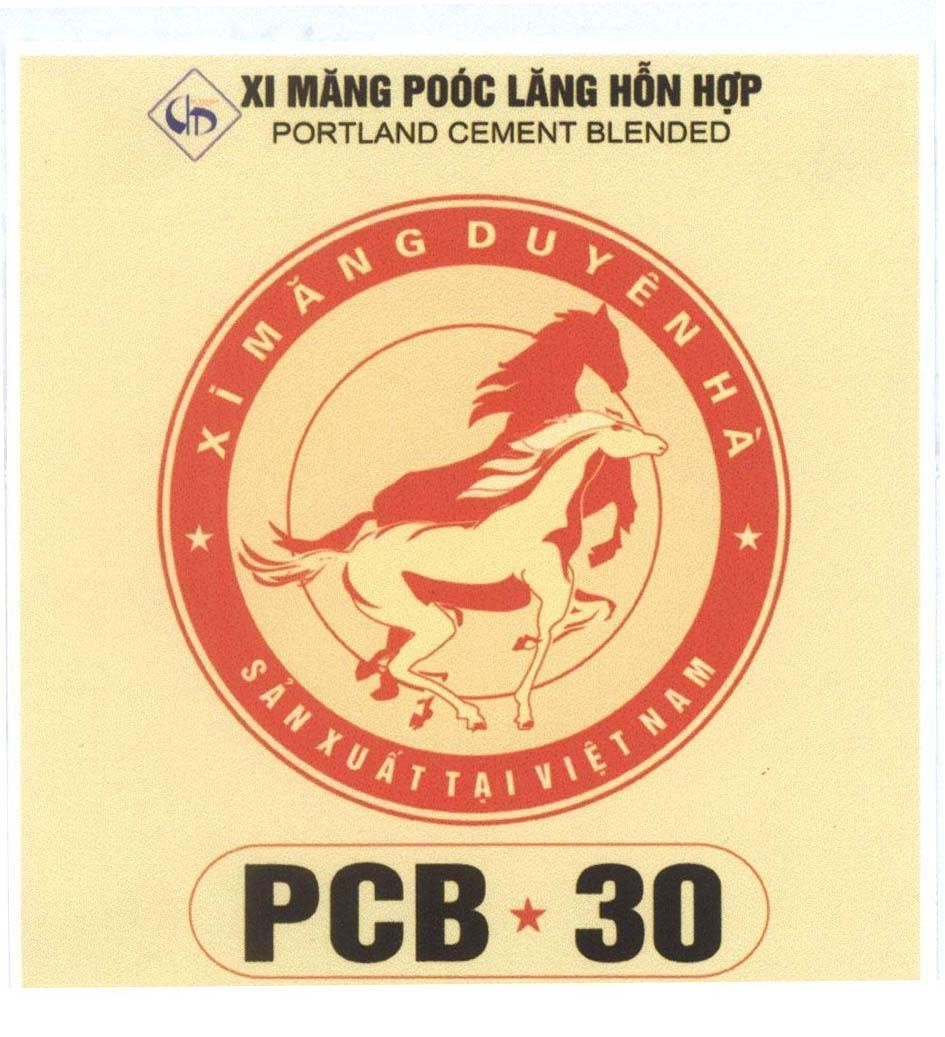 Mẫu nhãn hiệu ChD Xi Măng Duyên Hà Sản Xuất Tại Việt Nam Xi Măng Poóc Lăng Hỗn Hợp PORTLAND CEMENT BLENDED PCB 30