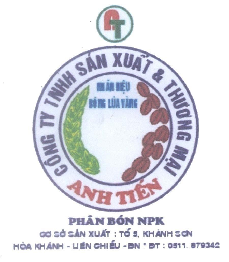 Mẫu nhãn hiệu AT Anh Tiến Nhãn hiệu bông lúa vàng Công ty TNHH sản xuất & thương mại Phân bón NPK