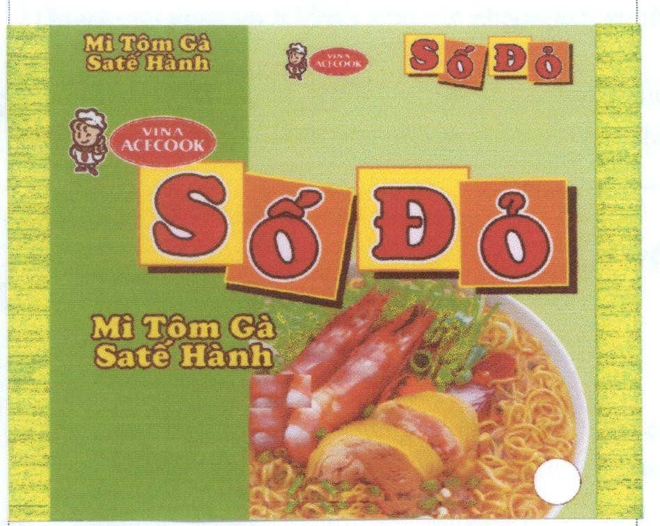Mẫu nhãn hiệu Số đỏ mì tôm gà satế hành VINA ACECOOK