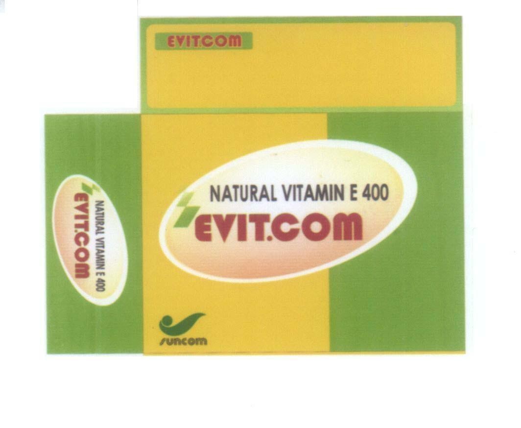 Mẫu nhãn hiệu EVIT.COM Natural vitamin E 400 SUNCOM