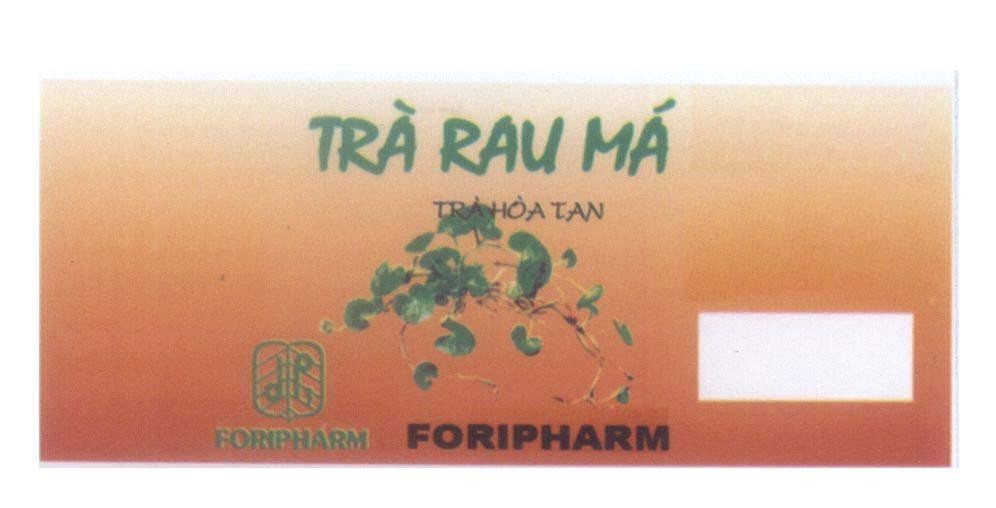 Mẫu nhãn hiệu FORIPHARM d p 3 Trà Rau Má Trà Hòa Tan